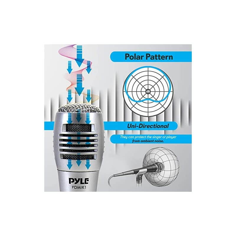 Wired Dynamic Microphone-Professional Moving Coil Unidirectional Handheld Mic with Built-in Acoustic Pop Filter, XLR Connector, Silver, Apple (PDMIK1)