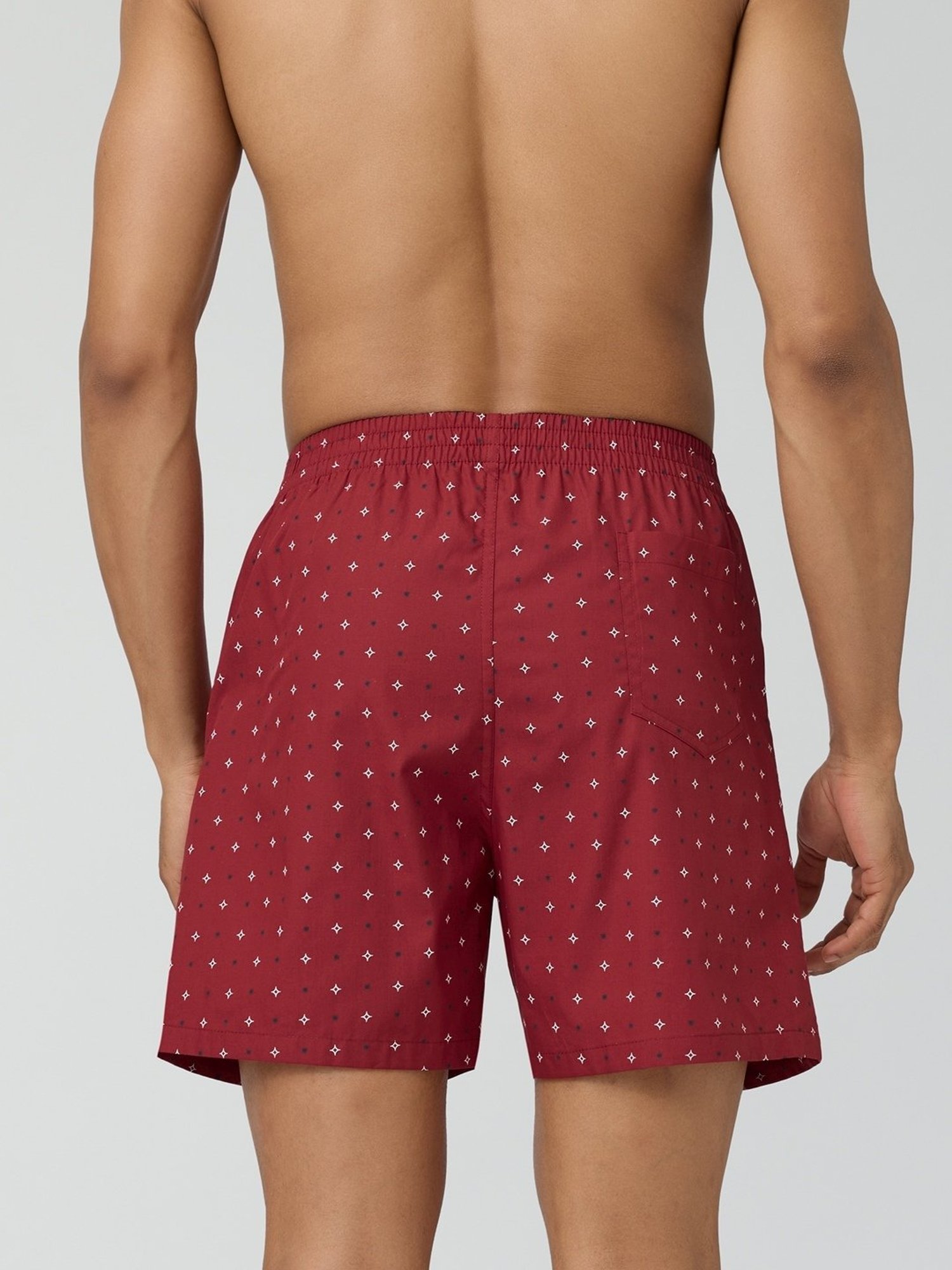 XYXX Starry Maroon Cotton Relaxed Fit Printed Boxers