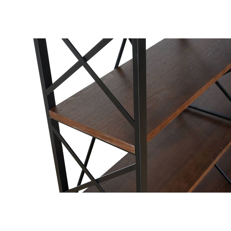 80" Quincy 6 Shelf Double Etagere Bookshelf Walnut Brown - Summerland Home