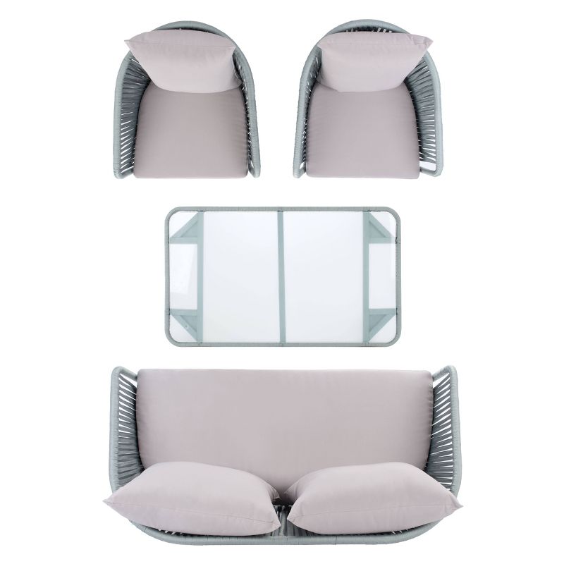 Jorda 4pc Rope Living Set - Gray - Safavieh