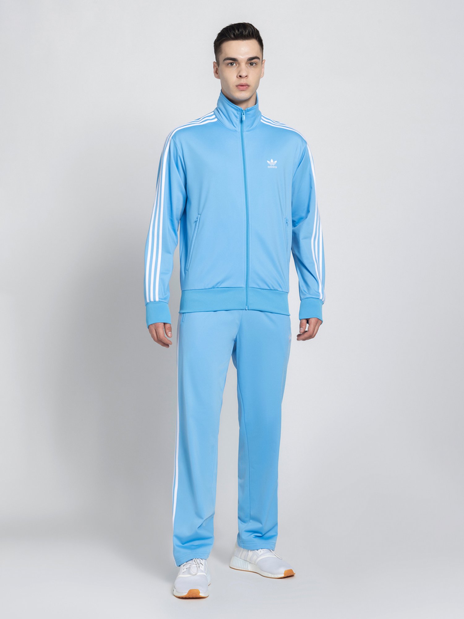 Adidas Originals Blue Regular Fit Striped Firebird Track Jacket