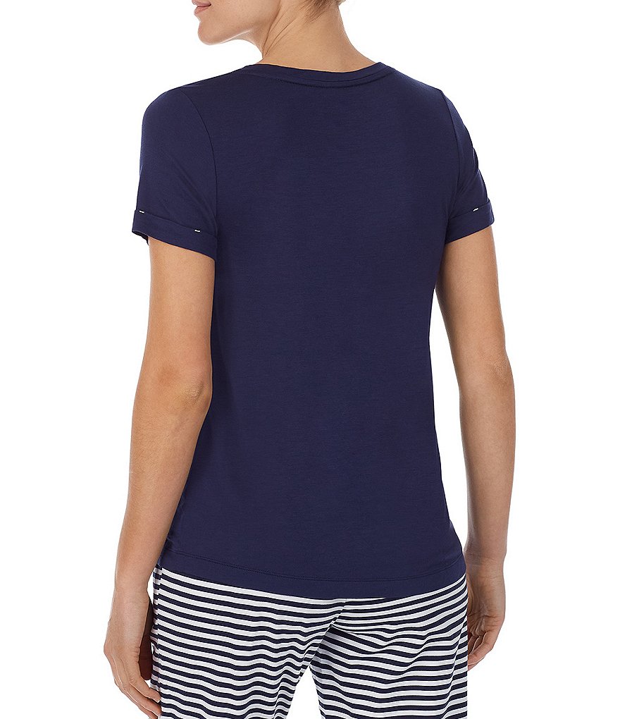 Jane & Bleecker New York Solid V-Neck Knit Sleep Tee