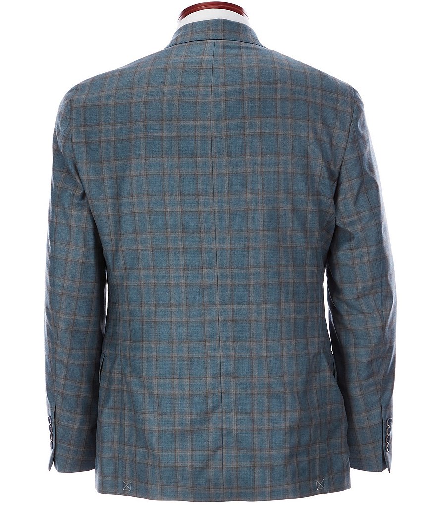 Hart Schaffner Marx Modern-Fit Teal Plaid Wool Sportcoat