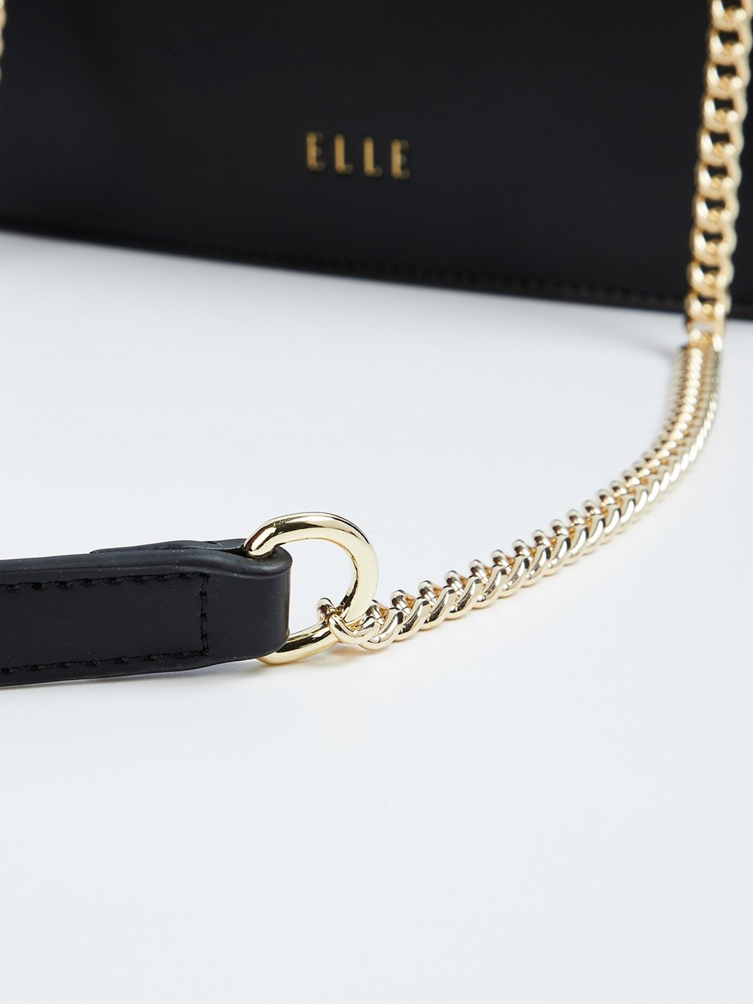 Elle Black Textured Sling Handbag