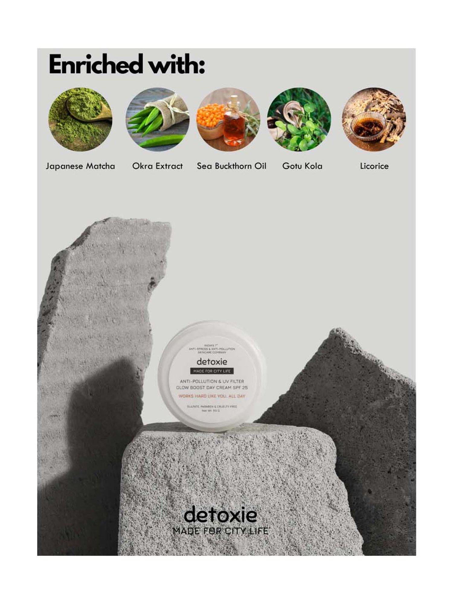 Detoxie Anti-Pollution & UV Filter Glow Boost Day Cream SPF 25 - 50 gm