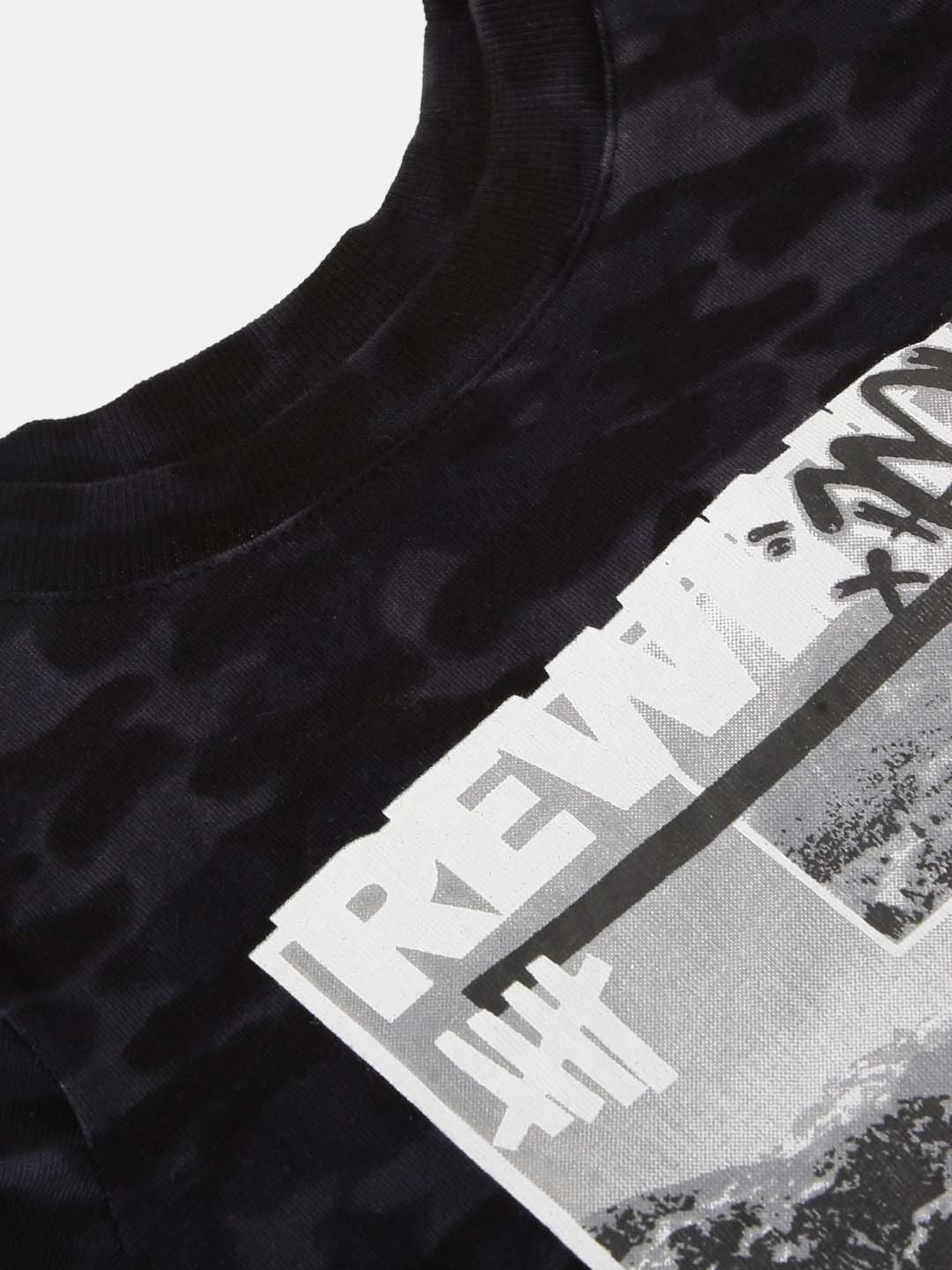 Angel & Rocket Kids Blue Cotton Printed T-Shirt