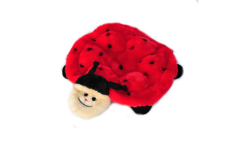 ZippyPaws - Crawlers, 6-Squeaker Plush Dog Toy - Betsey The Ladybug