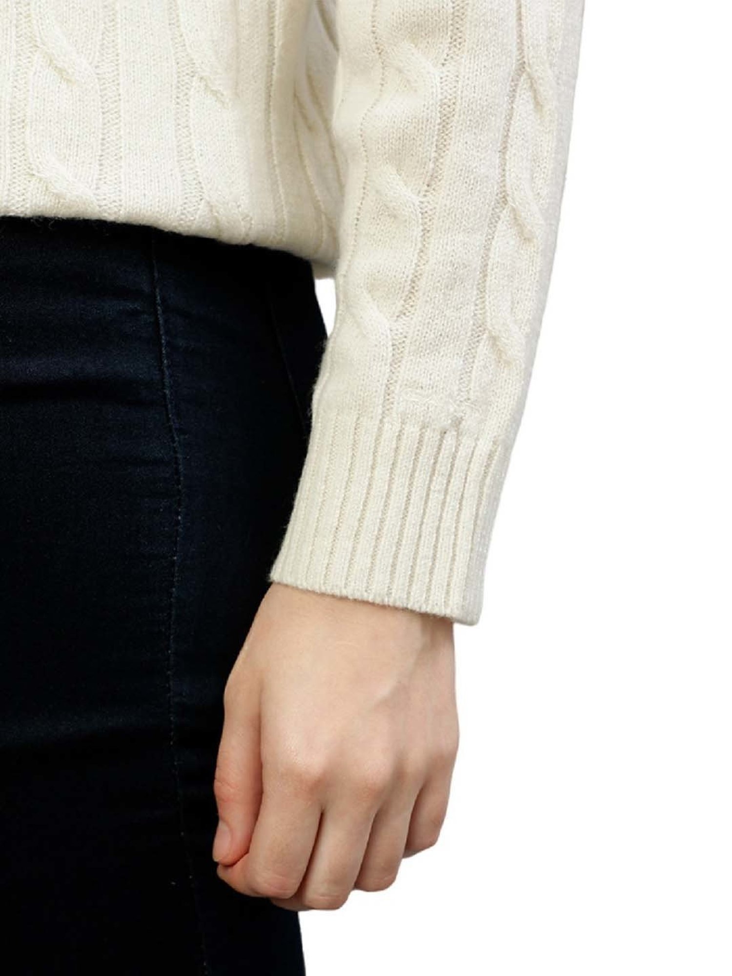 Gant White Crochet Pattern Sweater