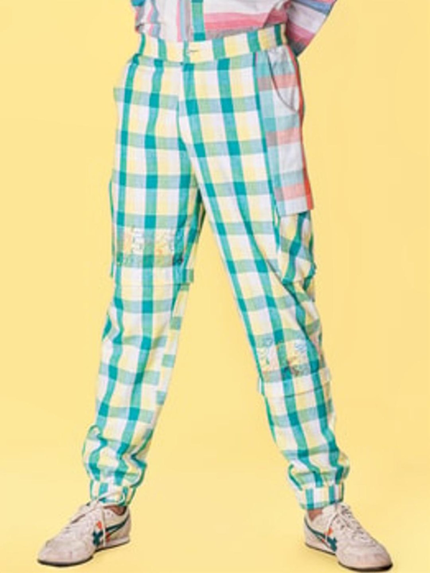 WES Casuals by Westside Olive Relaxed-Fit Mid-Rise Cotton Blend Joggers