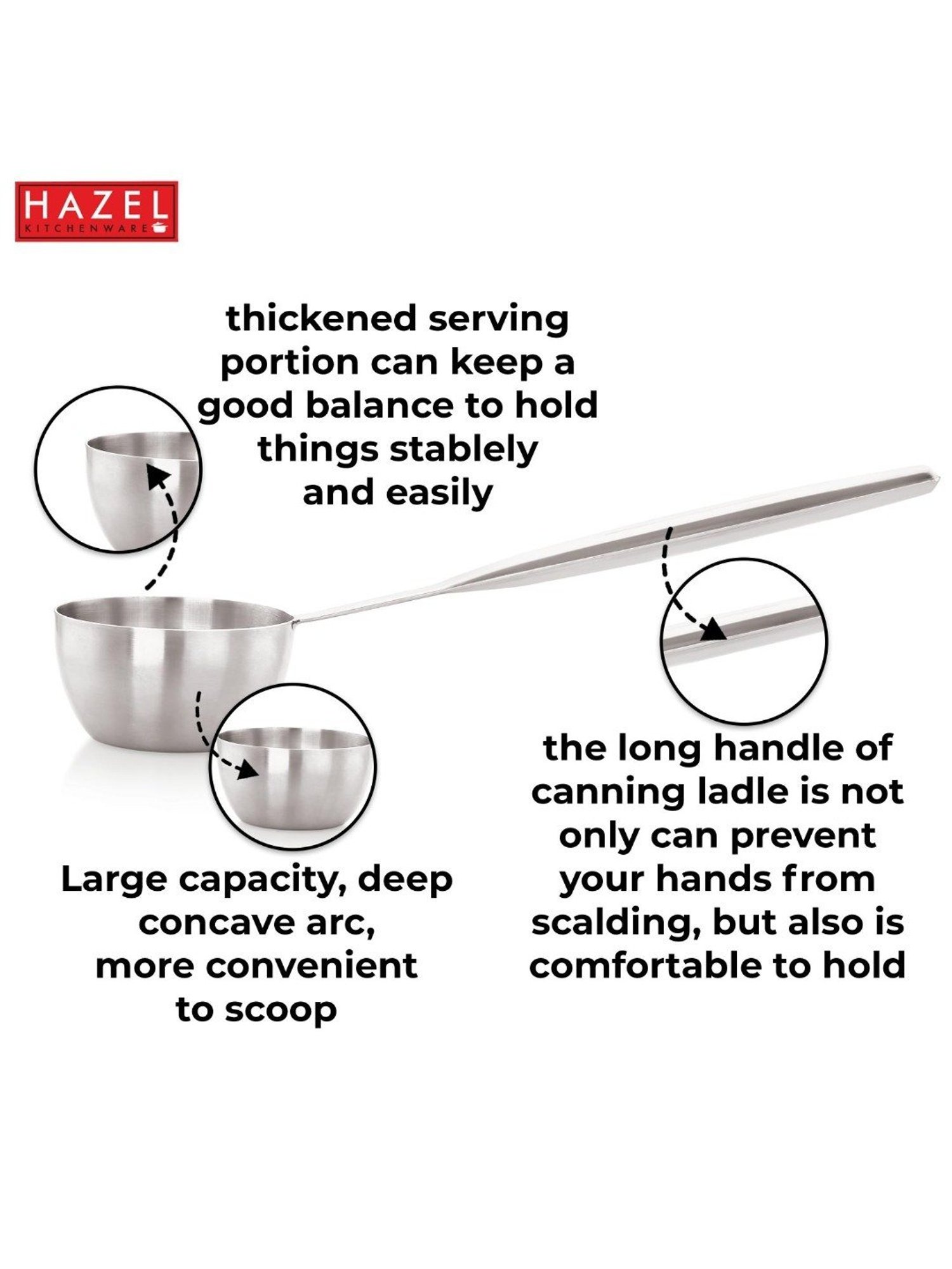 HAZEL Silver Stainless Steel Spatula with Beveled Edge
