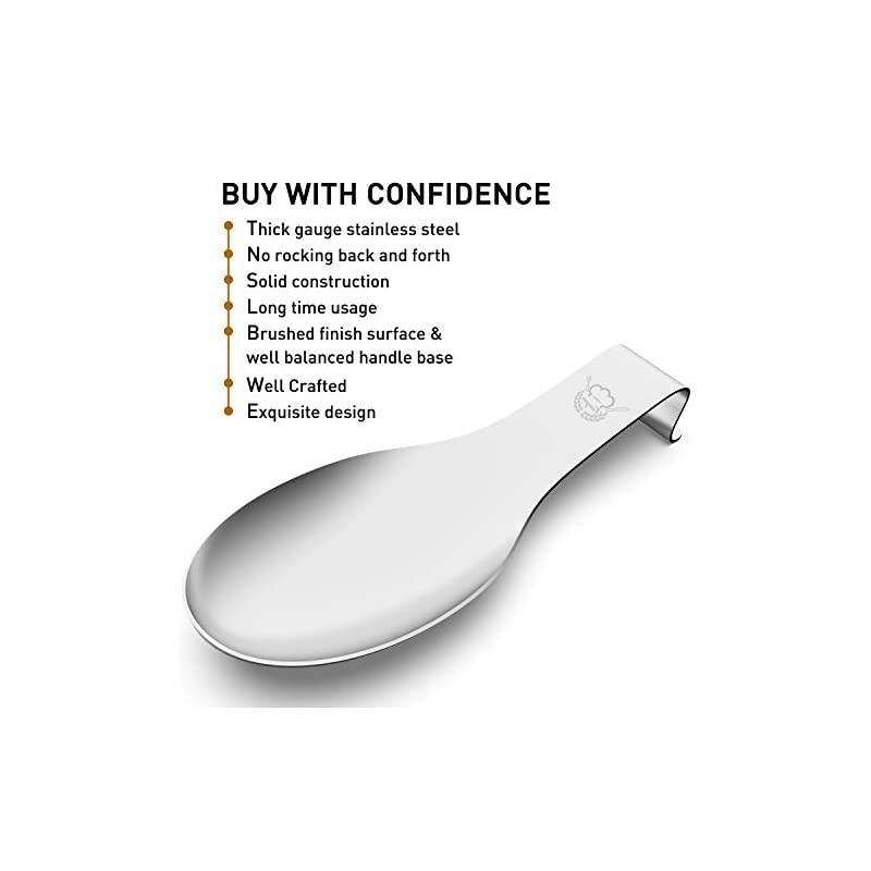 Stainless Steel Spoon Rest Set of 2,  Large patula Ladle Holder, Spoon Rest Holder, Dishwasher Safe
