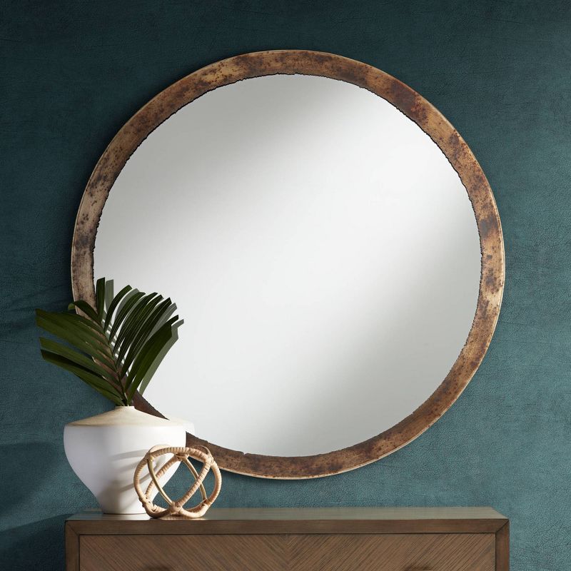 Uttermost Tortin Jagged Edge 34" Round Wall Mirror