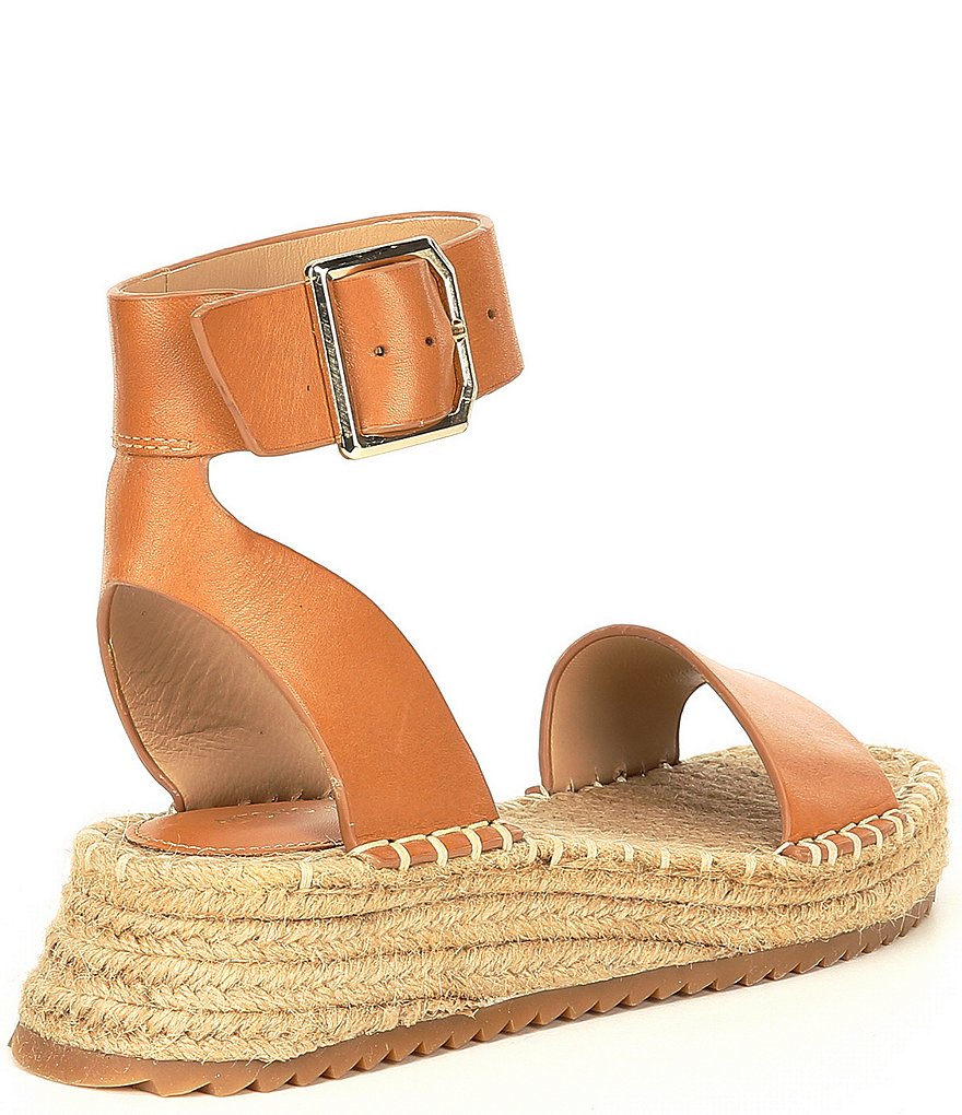 Antonio Melani Fosterr Leather Ankle Strap Espadrille Wedges