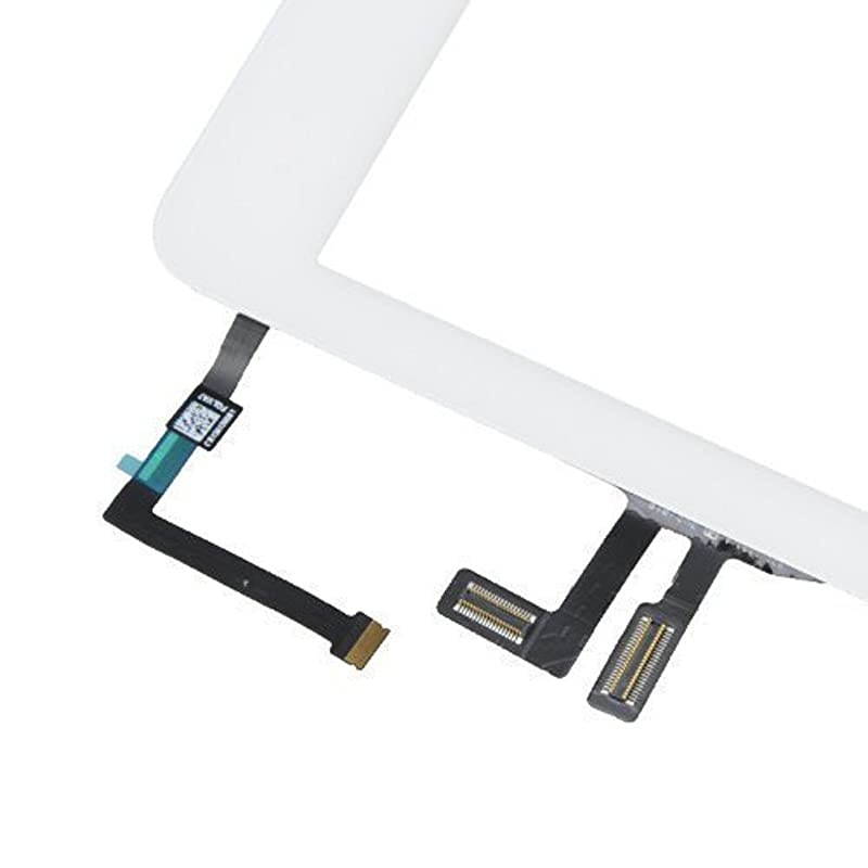 for iPad Air 1st Generation Touch Screen Digitizer Replacement Front Glass Assembly Includes Home Button + Camera Holder+PreInstalled Adhesive with Tools kitWhite