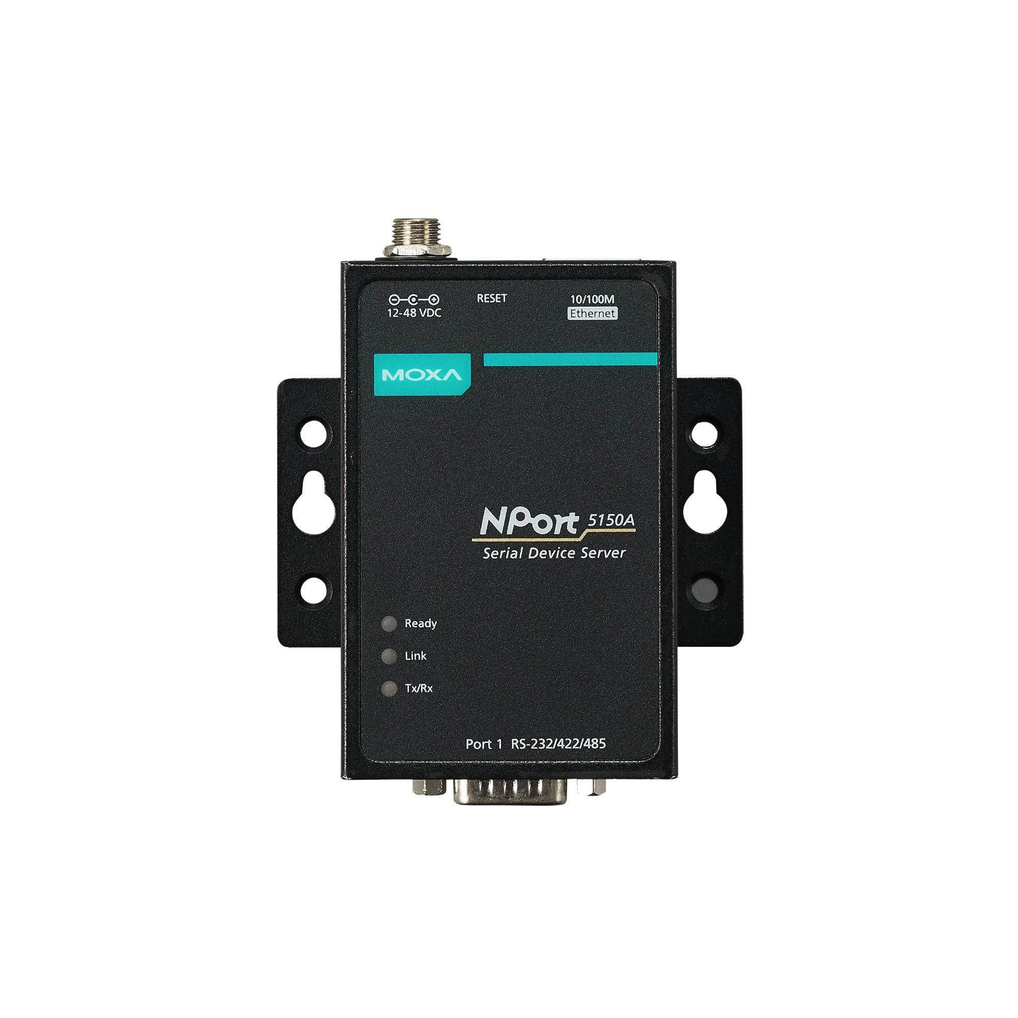 MOXA NPort 5150A - 1 Port RS-232/422/485 Serial Device Server, 0 to 60&deg;C Operating Temperature