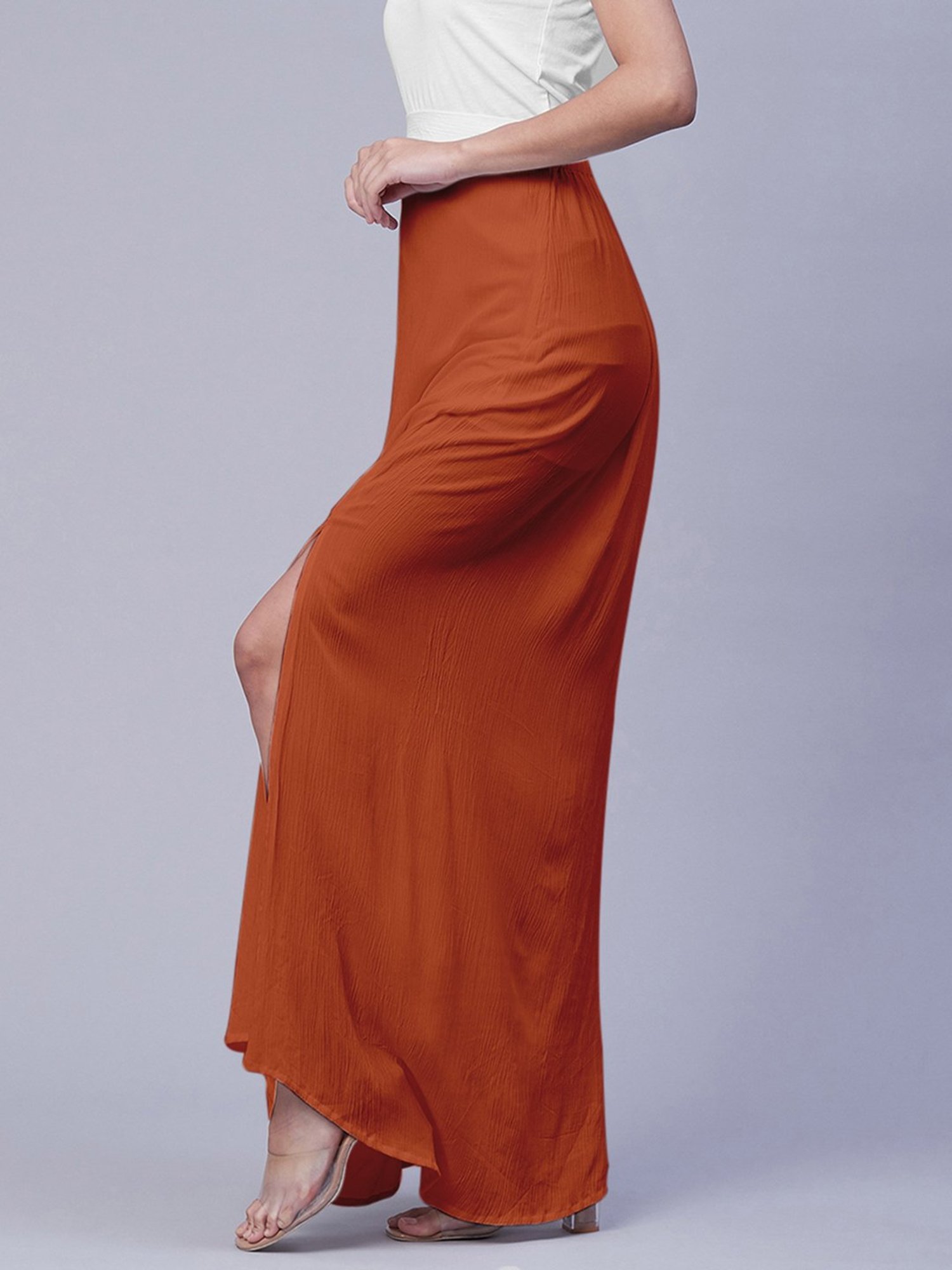 Moomaya Orange Maxi Skirt
