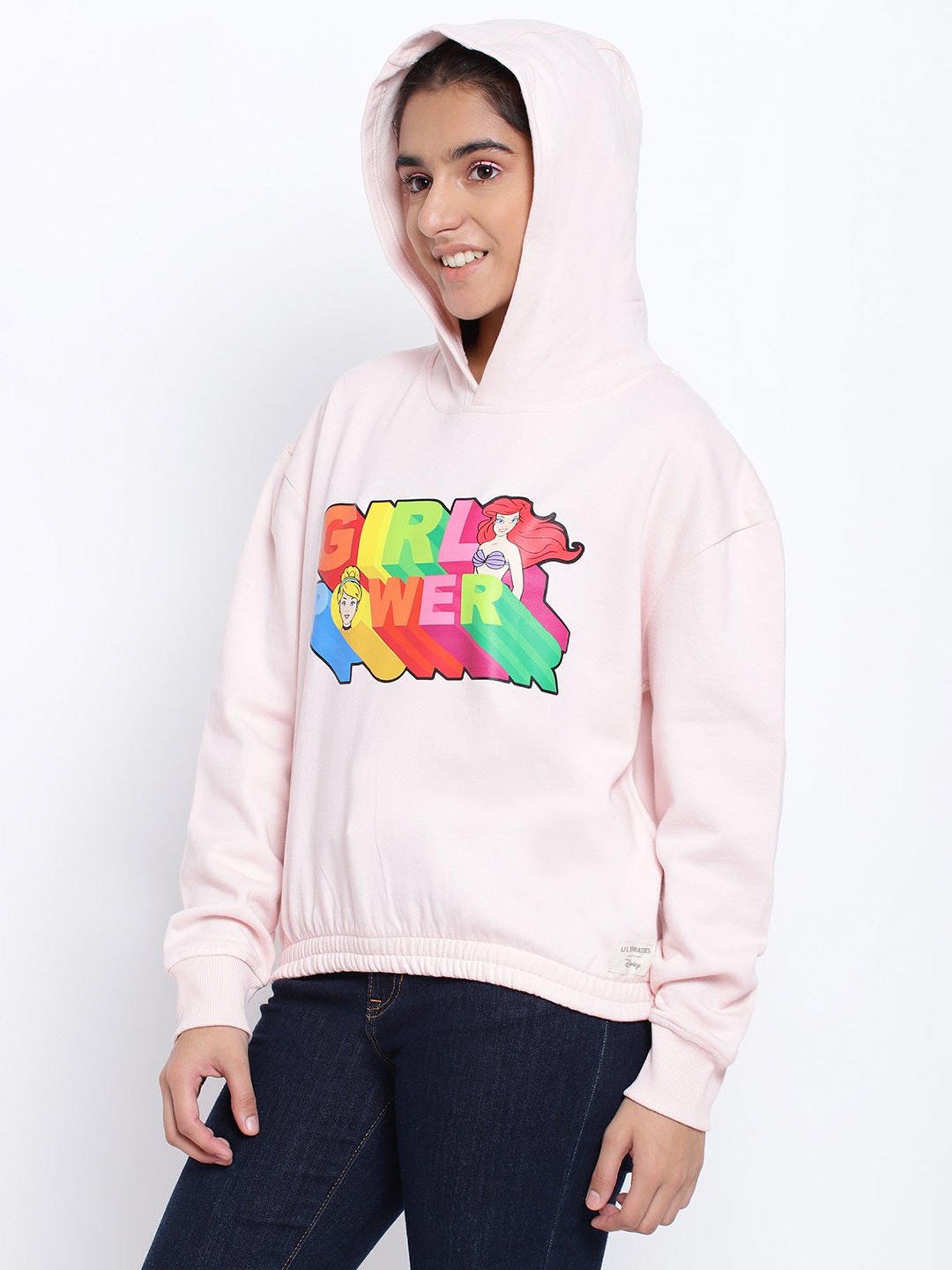 Lil Tomatoes Kids Light Pink Printed Full Sleeves Sweatshirt