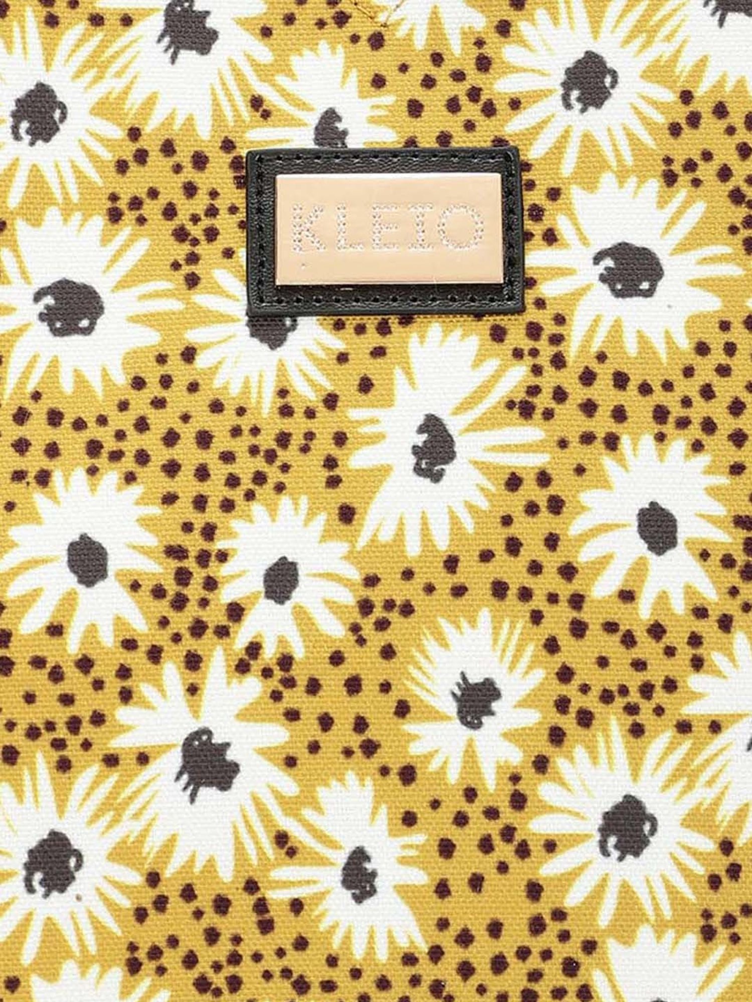 KLEIO Yellow Printed Medium Tote Handbag