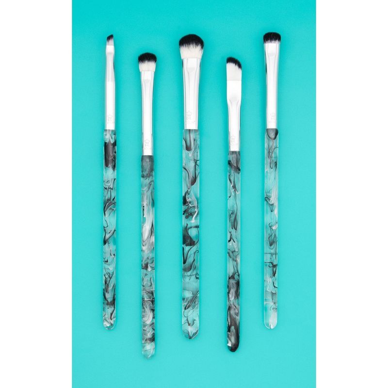 MODA Brush Black Smoke Show 5pc Eye Makeup Brush Set, Includes - Domed Shadow, SM Shader, Triad Eye, and Angle Liner Brushes
