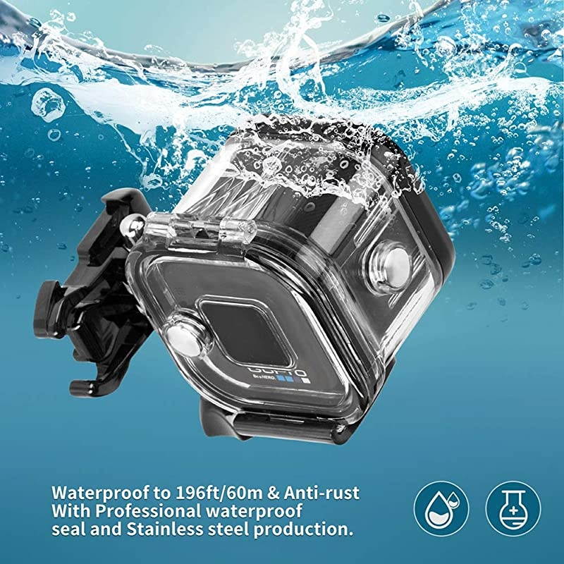 60m Dive Protective Housing Case for GoPro Hero 5 Session Hero 4 Session Hero Session High Transmission Waterproof Housing Case