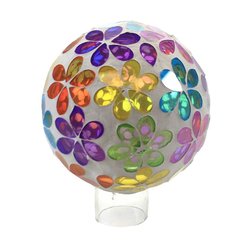 Home & Garden 7.0" Bright Floral Gazing Ball Mosaic Flowers Evergreen Enterprises Inc  -  Outdoor Sculptures And Statues