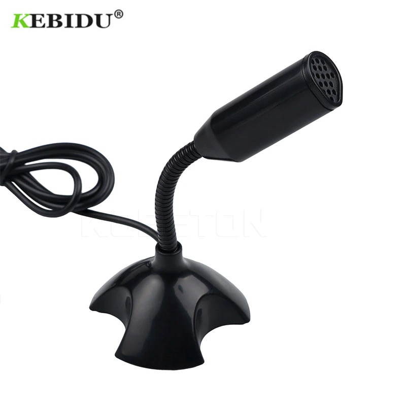 KEBIDU USB Laptop Microphone Mini Studio Speech Microphone Stand 360 Adjust Mic With Holder For Mac Laptop Desktop PC