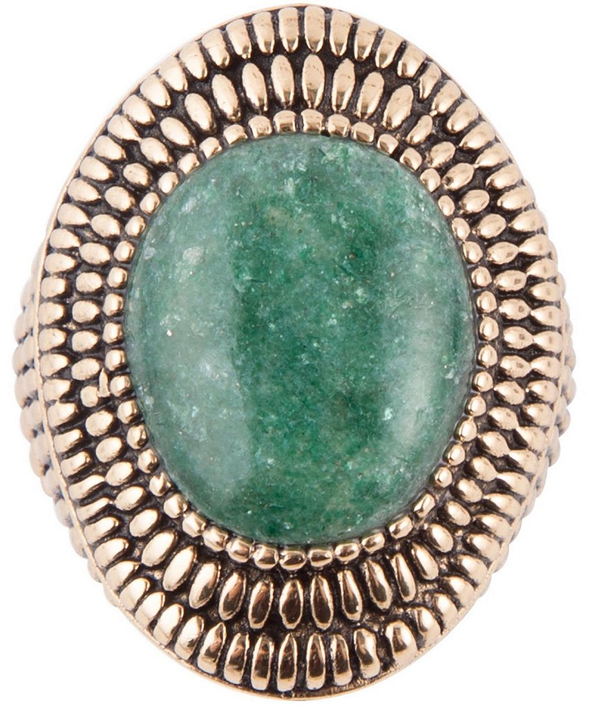 Barse Bronze and Green Aventurine Statement Ring