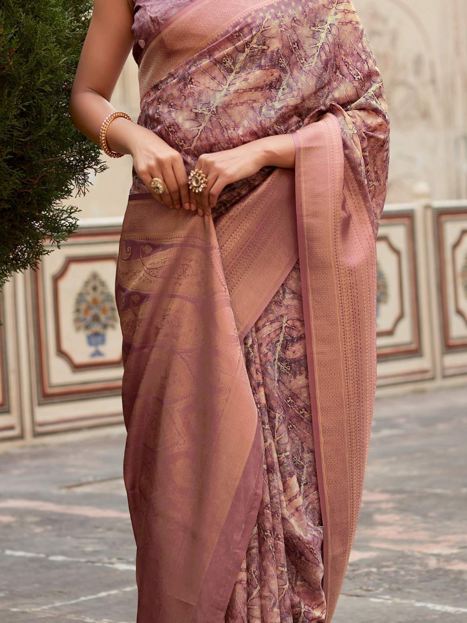 Saree Mall Purple Woven Saree With Unstitched Blouse