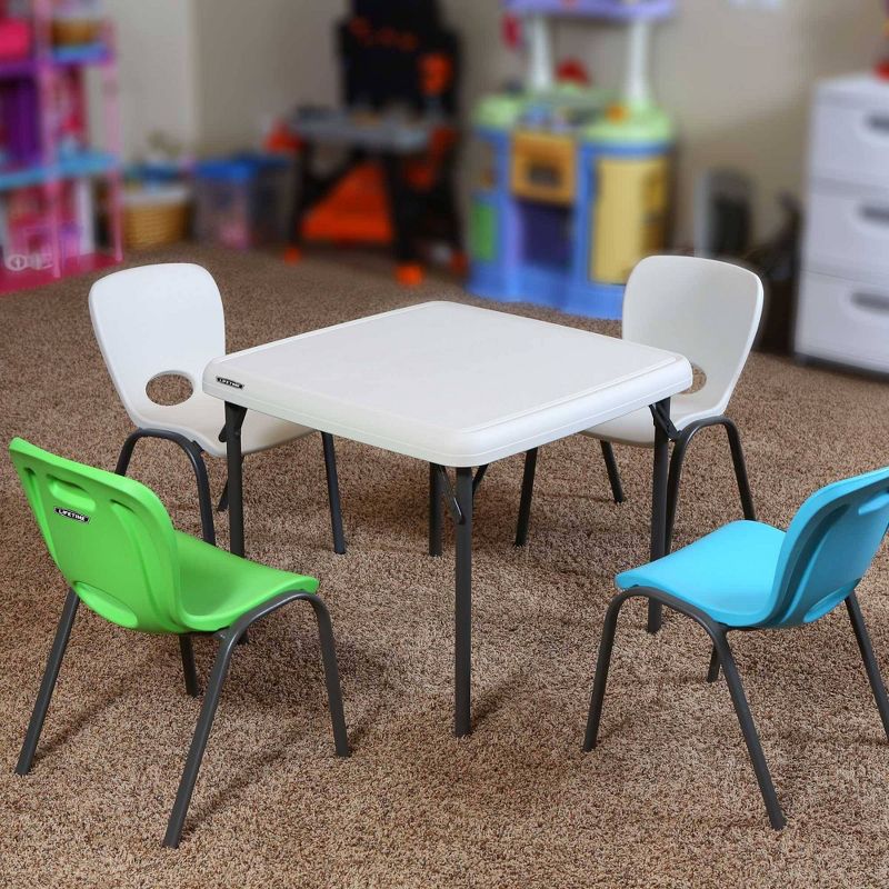 5pc Childrens Table and Stacking Chair Set Gray/Lime - Lifetime