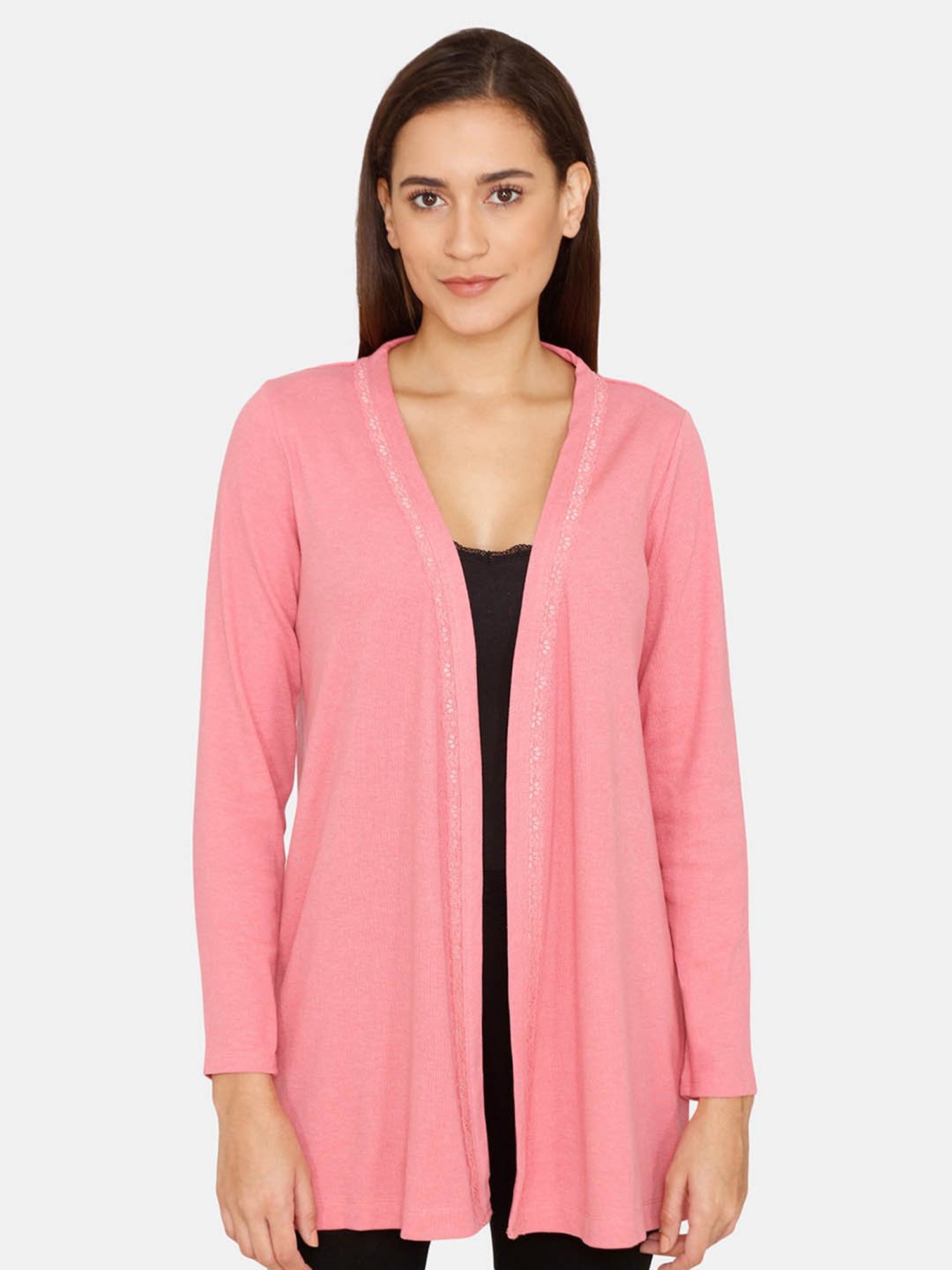 Zivame Pink Full Sleeves Shrug