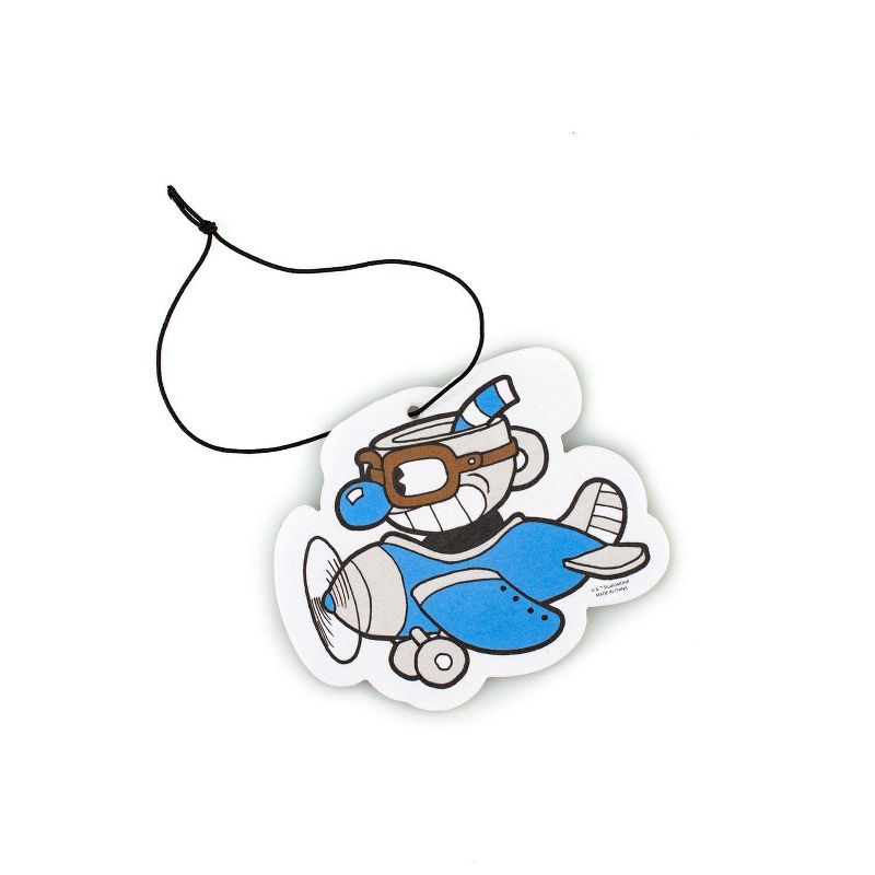 Just Funky Cuphead Airplane Hanging Air Freshener for Cars | New Car Scent