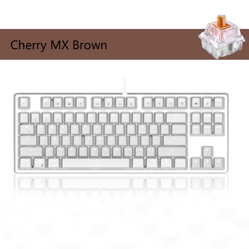 Royal Kludge RK987  N-key Rollover Ergonomic Design,Cool Exterior USB Wired PBT Keycaps White Backlit Keyboard for Gaming and Office - Black( RK Black Switch)