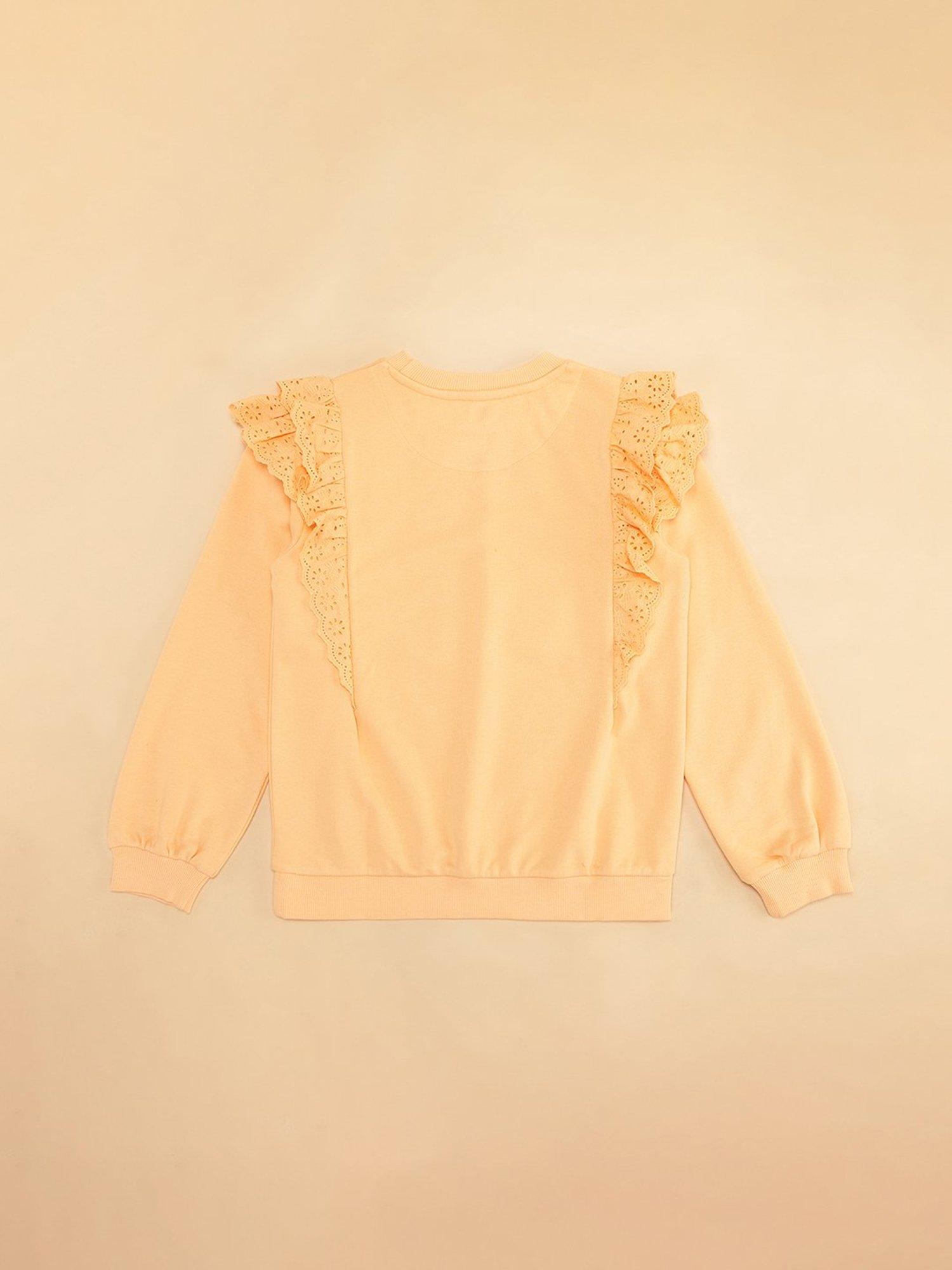 YU by Pantaloons Kids Peach Solid Full Sleeves Sweatshirt