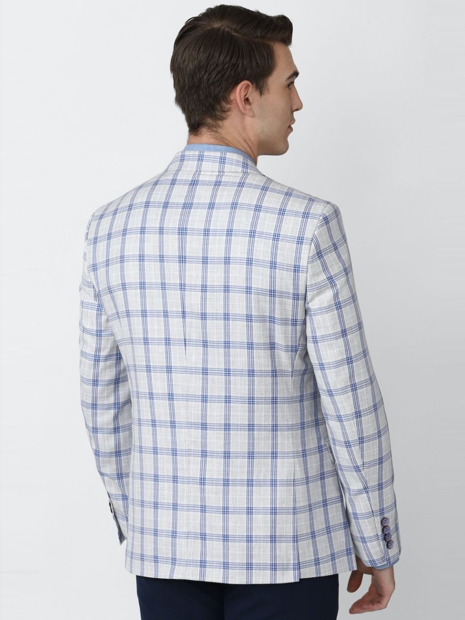 Louis Philippe Light Blue Regular Fit Blazer