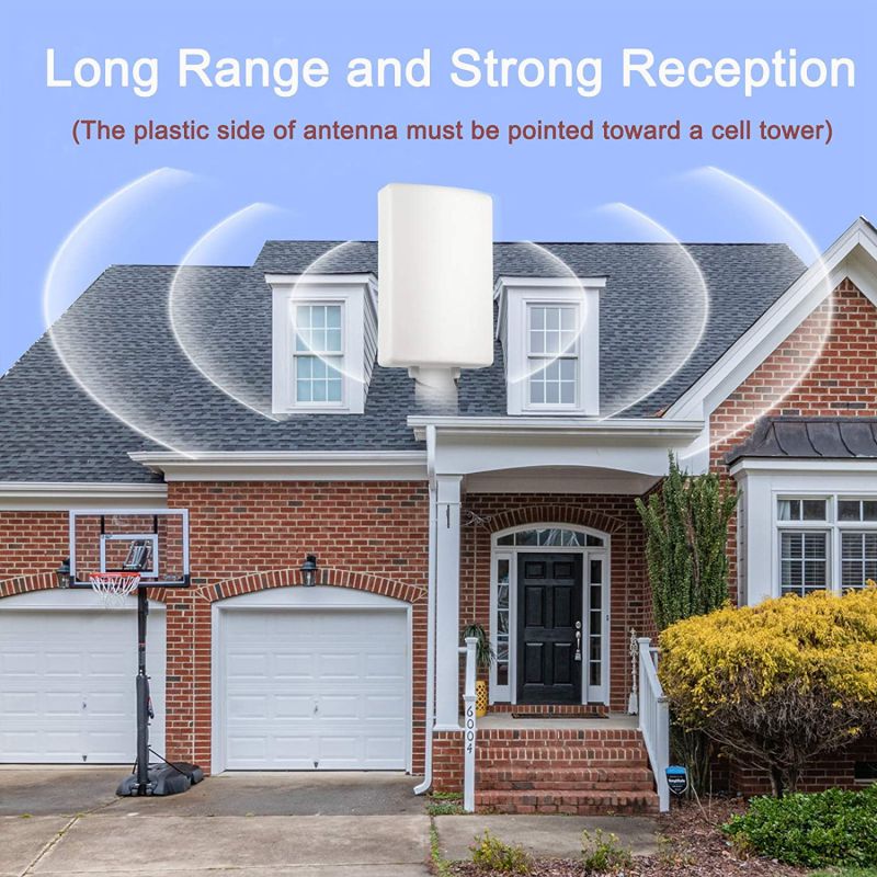 11dBi High Gain 3G 4G/LTE Waterproof Fixed-Mount Panel Dual Polarized MIMO Antenna with Dual 5 Meter Cable SMA Male Connector for Verizon AT&T T-Mobile Sprint Router Signal Booster Cellular Amplifier