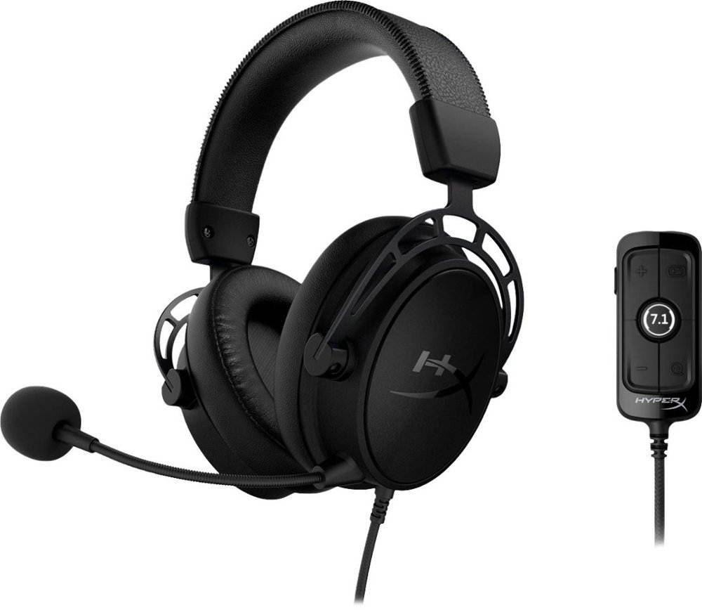 HyperX Cloud Alpha S - PC Gaming Headset, 7.1 Surround Sound, Adjustable Bass, Dual Chamber Drivers, Breathable Leatherette, Memory Foam, and Noise Cancelling Microphone - Blackout (HX-HSCAS-BK/WW)