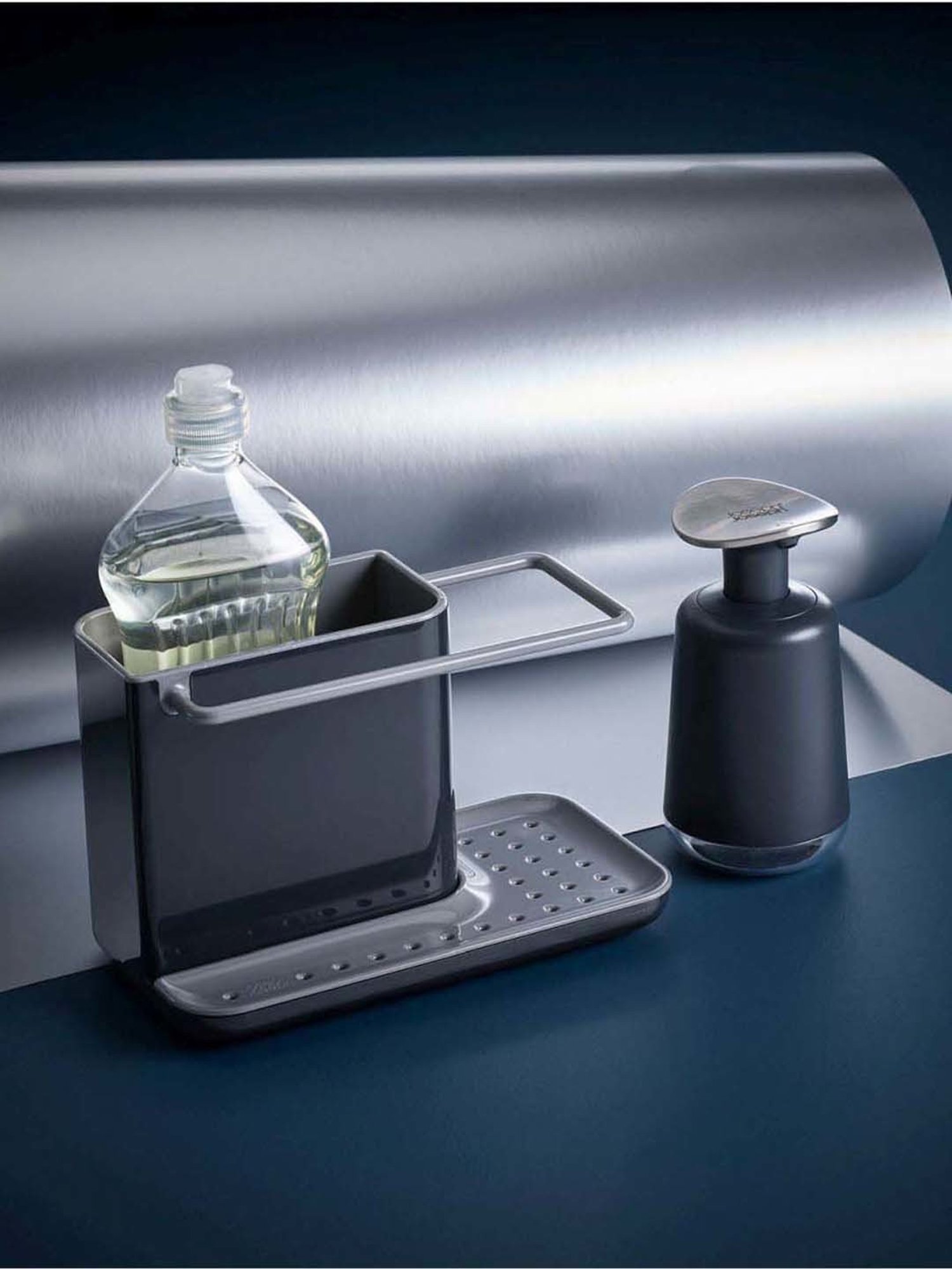 Joseph Joseph Grey Plastic Kitchen Sink Caddy With Sponge Holder