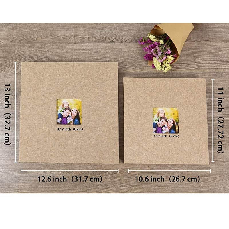 Photo Album Self Adhesive 3x5 4x6 5x7 8.5x11 Magnetic Scrapbook Album DIY Length 11 x Width 10.8 (Inches) with A Metallic Pen