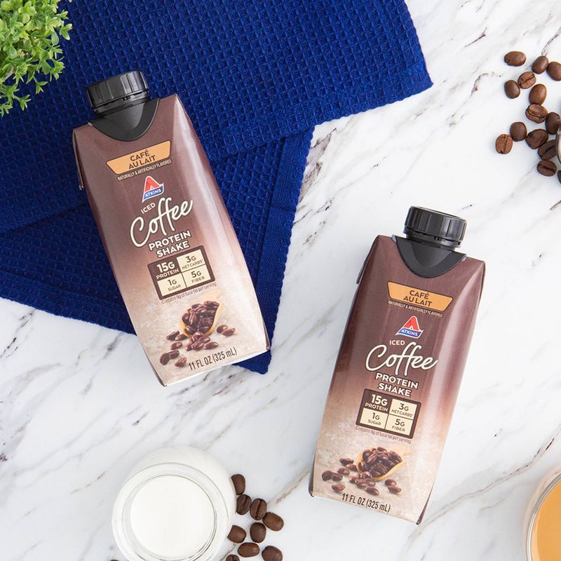 Atkins Ready to Drink Shake - Iced Coffee Cafe Au Lait - 4pk