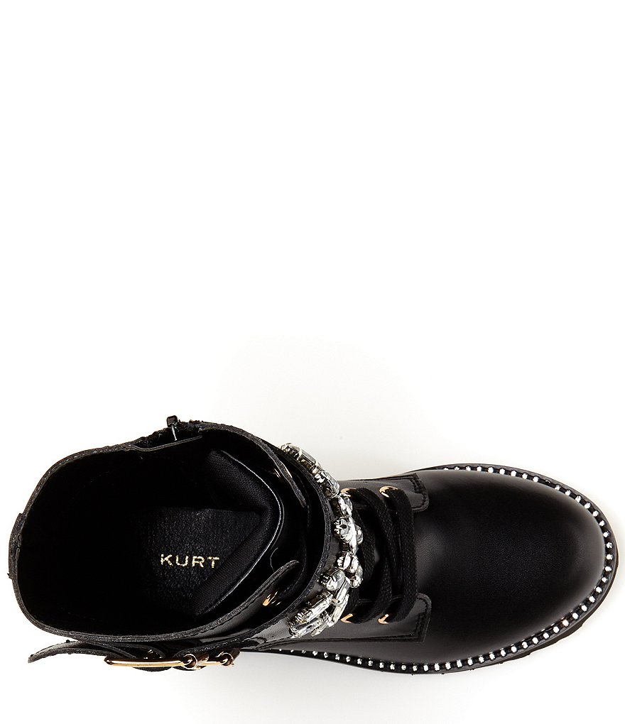 Kurt Geiger London Girls' Mini Stoop Leather Combat Boots (Youth)