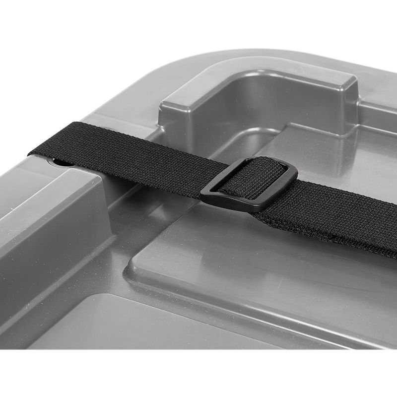 Sterilite 19434303 120 Quart Clear Plastic Storage Container Box and Lid with Blue Latches and Wheels (3 Pack)