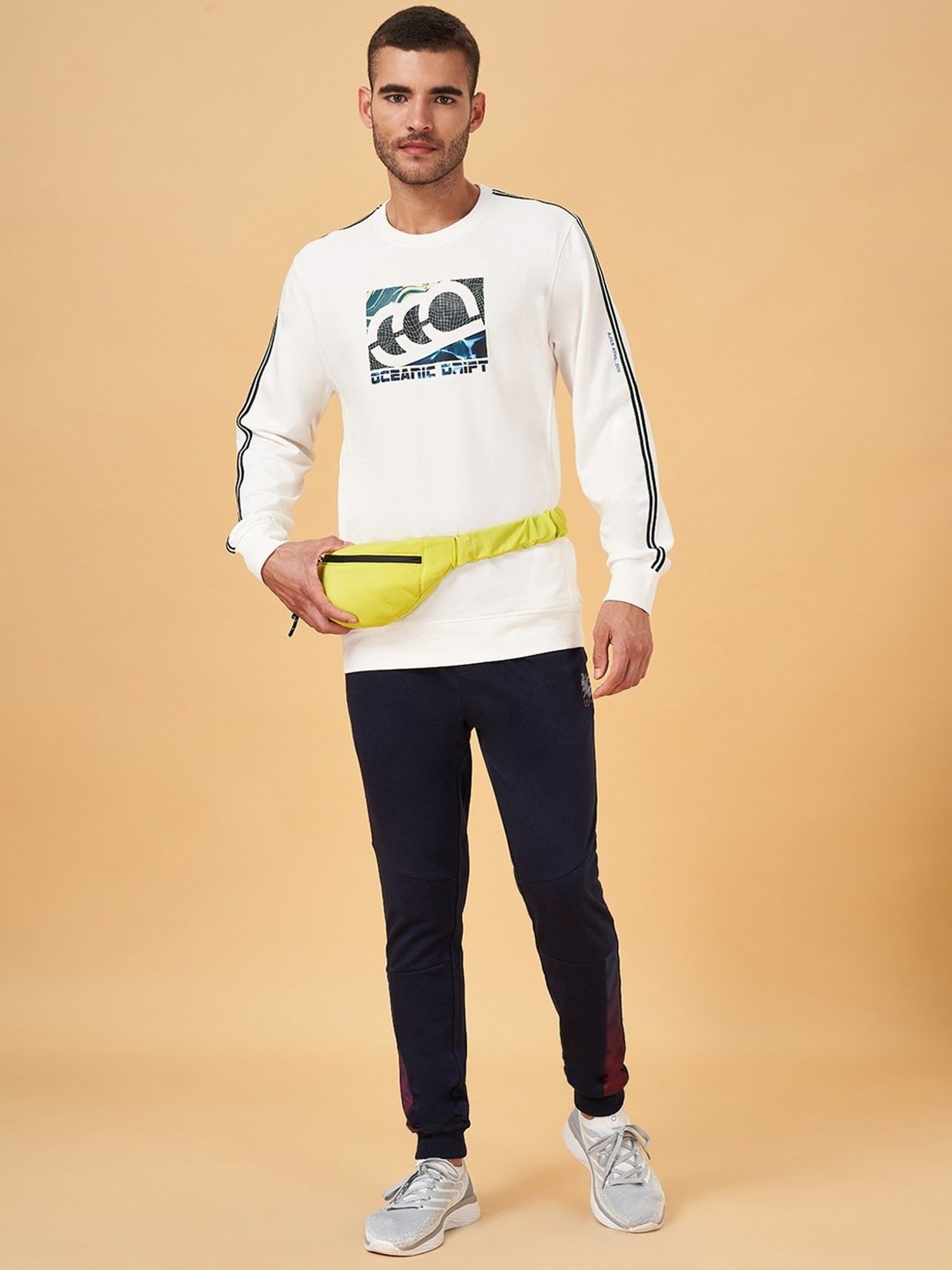 Ajile by Pantaloons White Slim Fit Printed T-Shirt