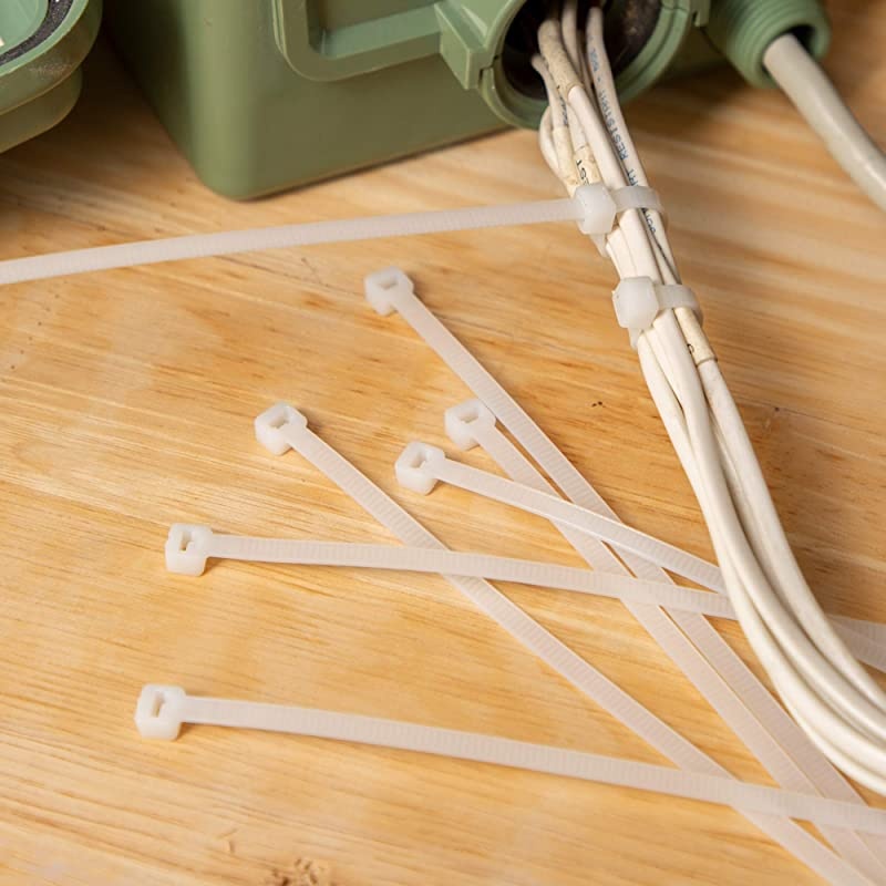 Zip Ties BULK PACK OF 2500 8 Inch Cable Ties in Black and White 50lb Strength Tie Wraps Perfect for Tying Cables Wires Organization and So Much More