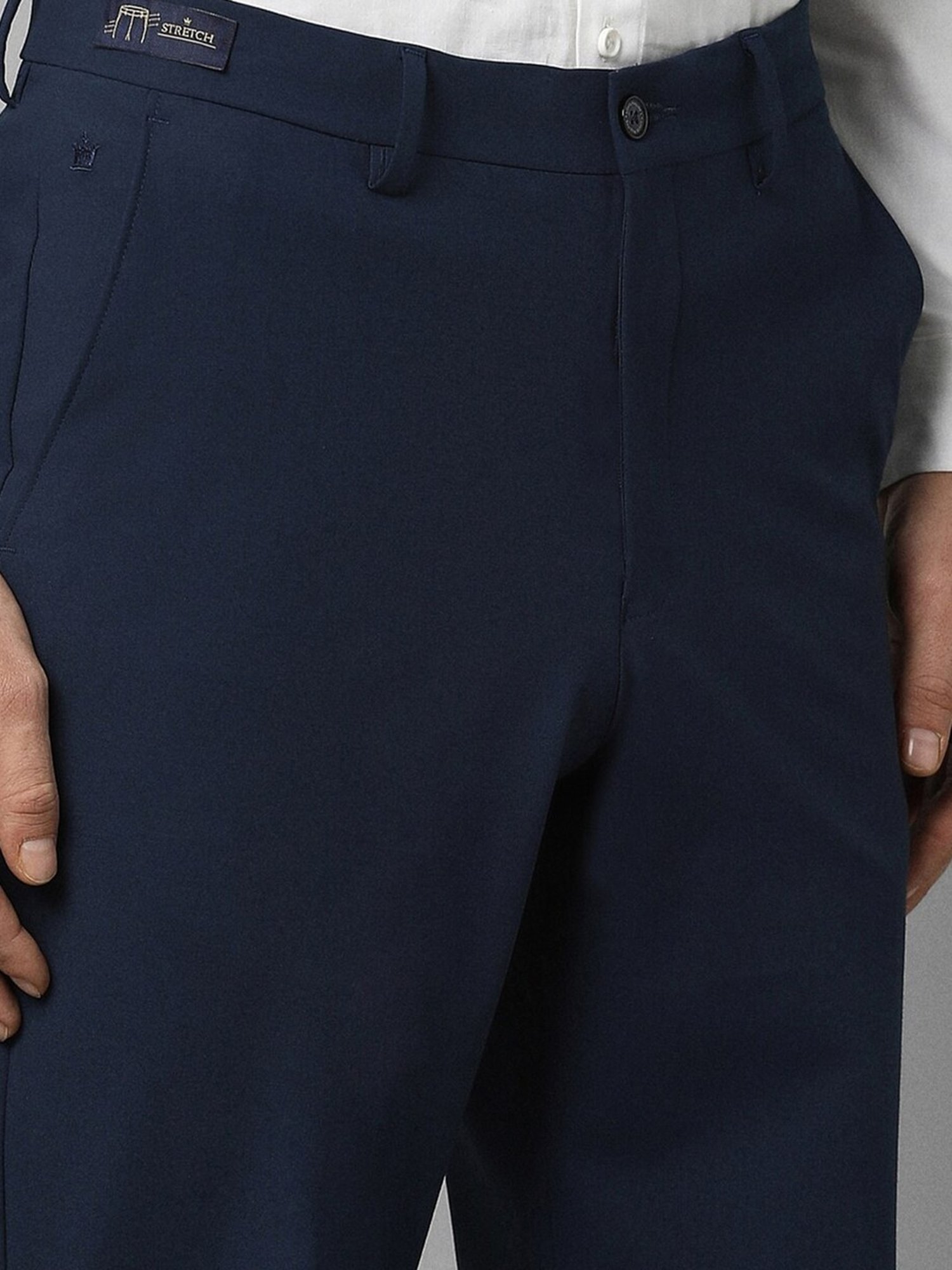 Louis Philippe Navy Slim Fit Trousers