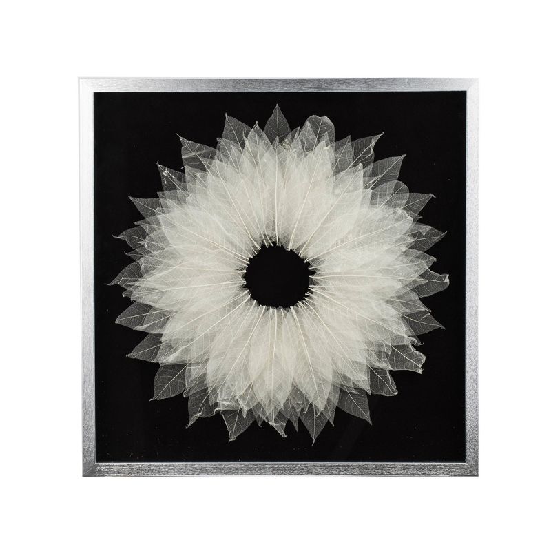 Leaves Wall Art White/Black - A&B Home