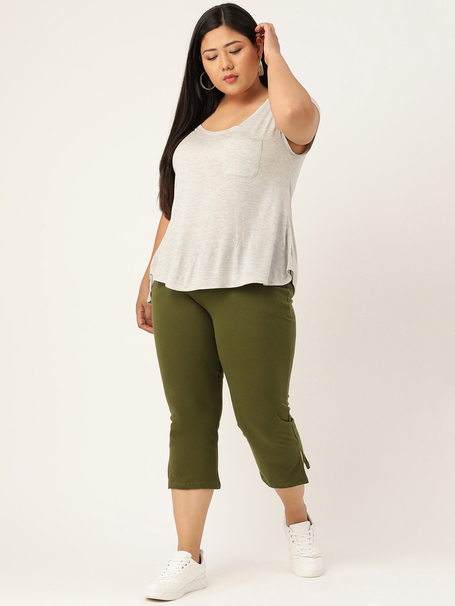 theRebelinme Green Cotton Capris