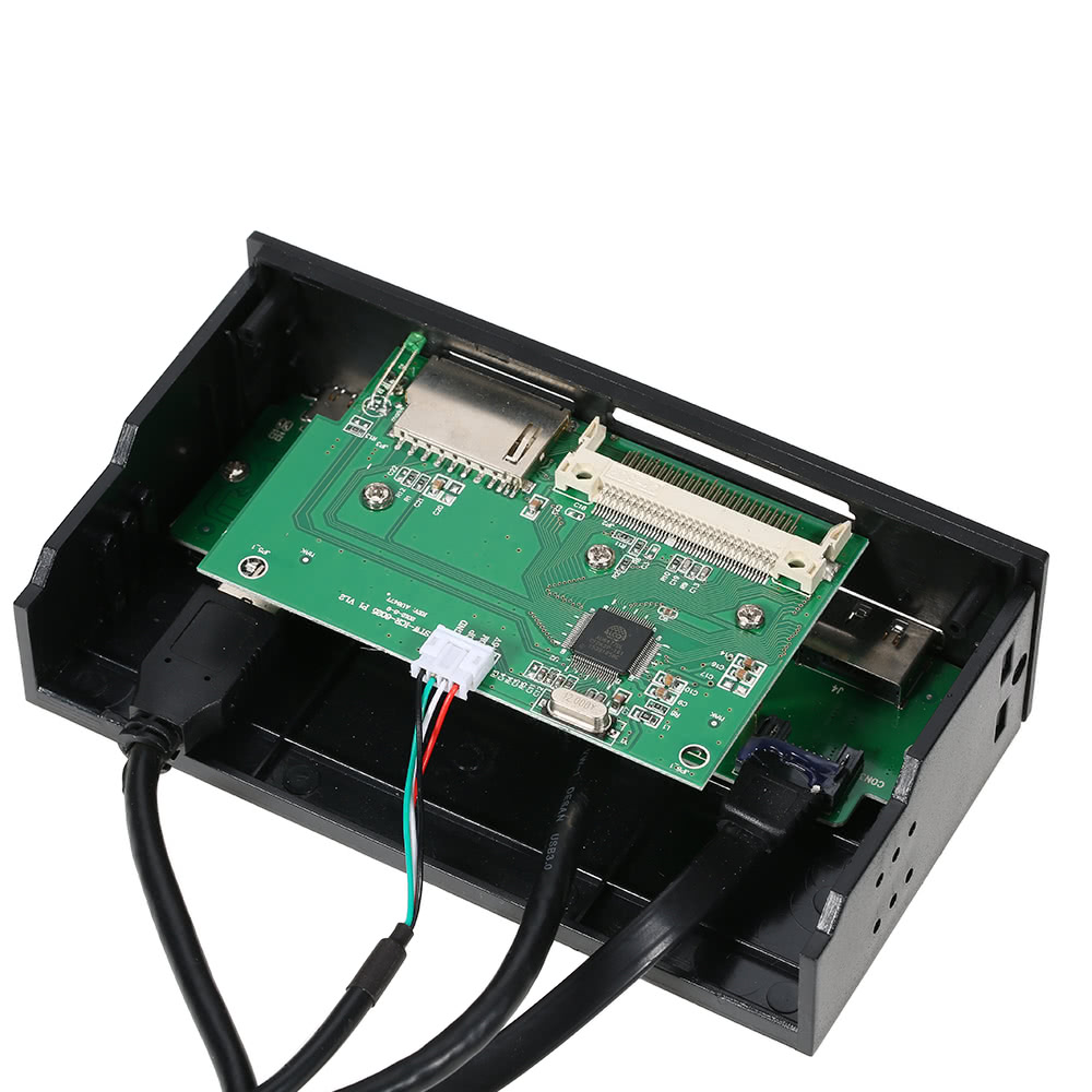 Sunshine-tipway STW 5.25" Internal Card Reader Media Multi-Function Dashboard PC Front Panel Type-C USB 3.1 USB 3.0 Support CF MD XD MMC TF M2 MS