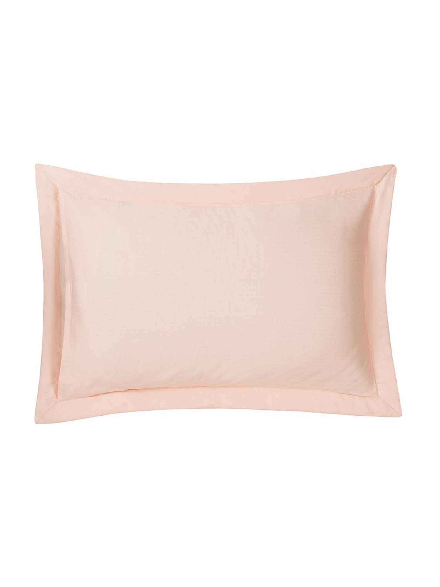 Maspar Tranquil Essence Lawn Leaflet Quilted Peach Cotton Standard Size Pillow Sham - Set of 2