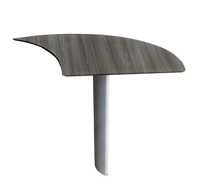 Mayline Medina Series Curved Desk Extension Right-Hand 47w x 24d x 29 1/2h Gray Steel MNEXTRLGS