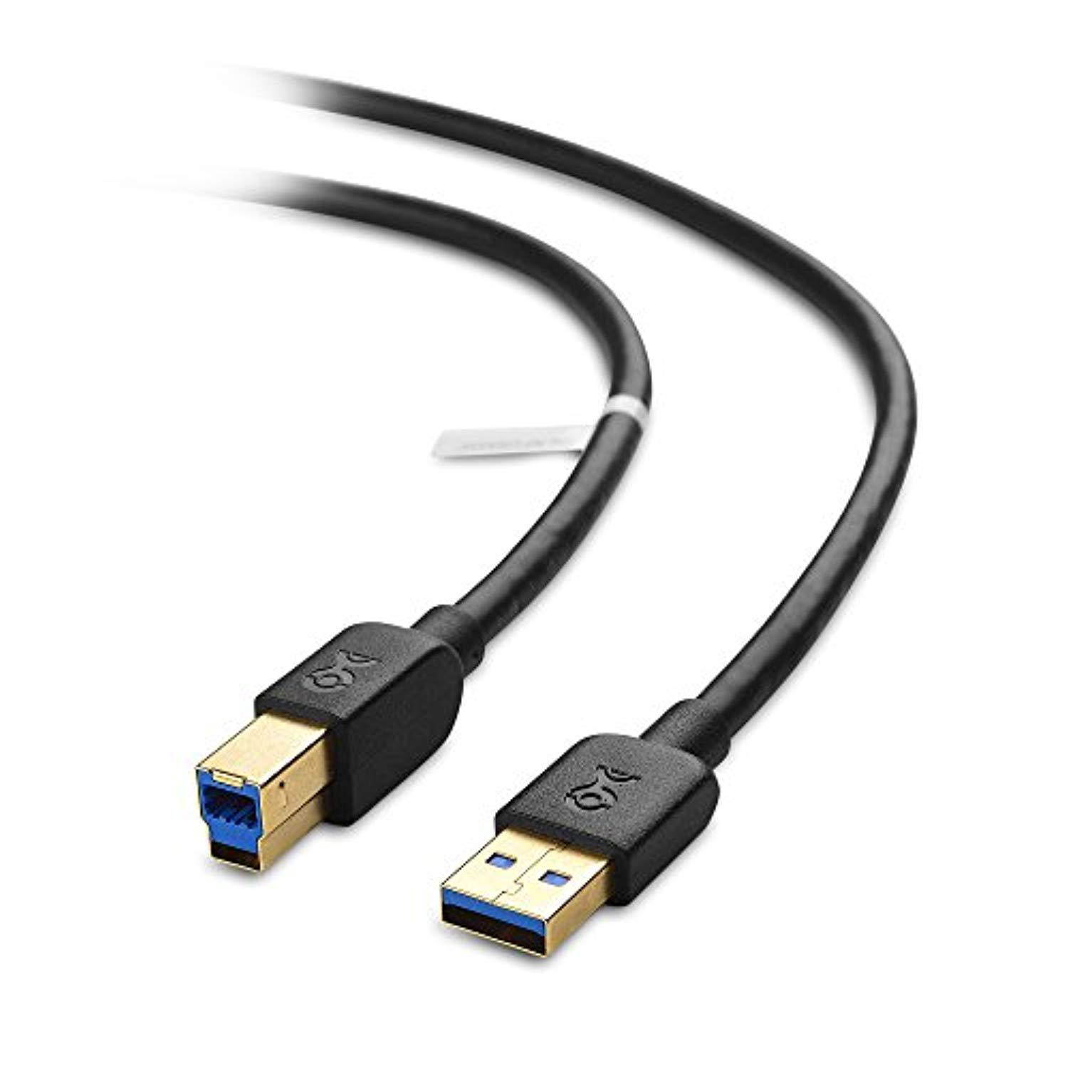cable matters usb 3.0 cable (usb 3 cable, usb 3.0 a to b cable) in black 15 feet